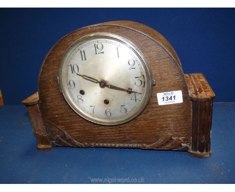 A Westminster chiming clock, no key, a/f.