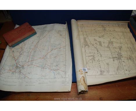 A quantity of 1953 Ordnance Survey Maps of Cirencester and a 1923 Map of Hampton;  Severnhampton, Brockhampton, plus two book