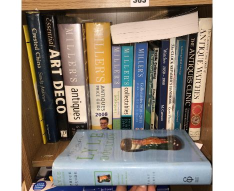 SHELF OF ANTIQUE COLLECTING AND REFERENCE BOOKS