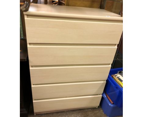 LIGHT MAPLE EFFECT FIVE DRAWER CHEST 