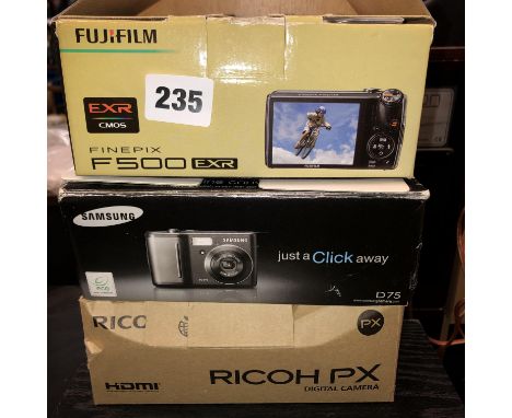 SAMSUNG D75, FUJI F500 AND A RICOH PX DIGITAL CAMERA