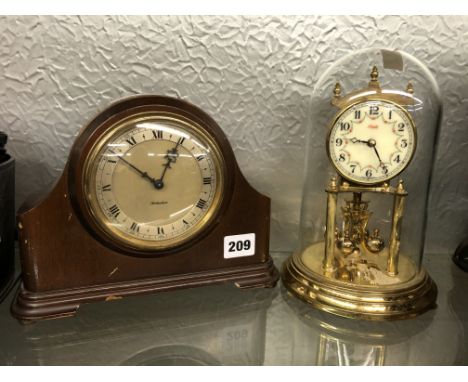 ROTHERAMS MANTLE TIMEPIECE AND A KUNDO ANNIVERSARY STYLE CLOCK