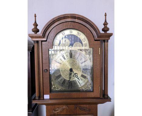 LIGHT OAK REPRODUCTION LONG CASE CLOCK 