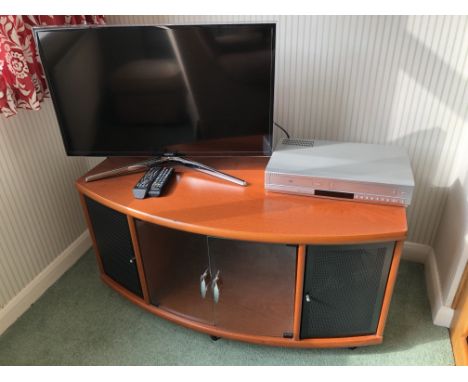 BOW FRONTED MEDIA STAND AND A SAMSUNG TV