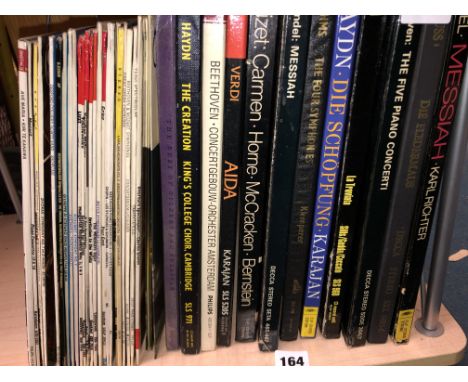 HALF A SHELF OF VINYL LPS INCLUDING CHAMBER MUSIC, HANDEL AND HAYDN BOX SETS AND OTHERS 