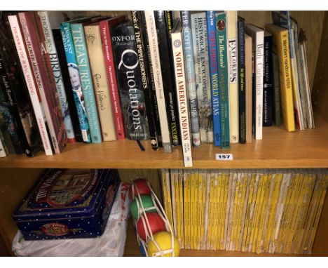 SHELF OF HARDBACK BOOKS EXPLORERS, ARTISTS, A SET OF BOULES AND OTHERS