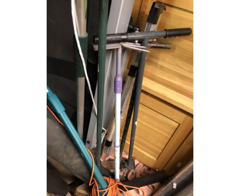 GARDEN PRUNING LOPER AND GARDENING TOOLS INCLUDING STRIMMER 