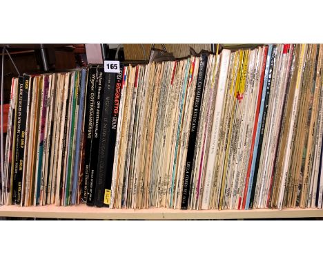 SHELF OF VINYL LPS INCLUDING CLASSICAL, OPERA, ETC.