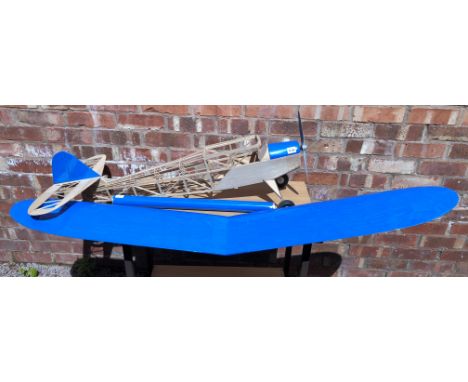 PART BUILT BALSAR WOOD SCALE MODEL PLANE WITH ROLL OF COVERING AND DETACHABLE WINGS