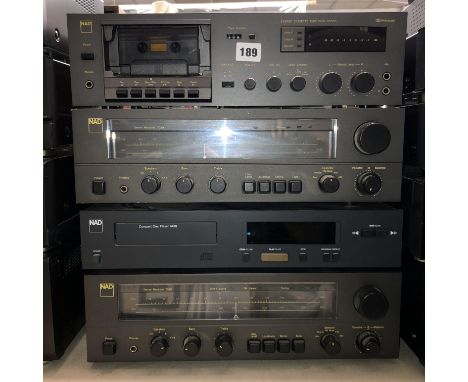 NAD STERO CASSETTE TAPE DECK 605OC, TWO STEREO RECEIVER 7020 AND A NAD COMPACT DISK PLAYER 5425