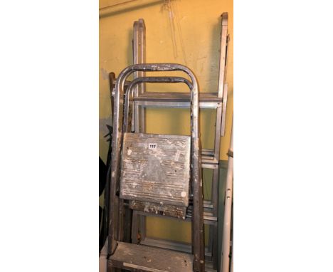 THREE ALUMINIUM STEP LADDERS 