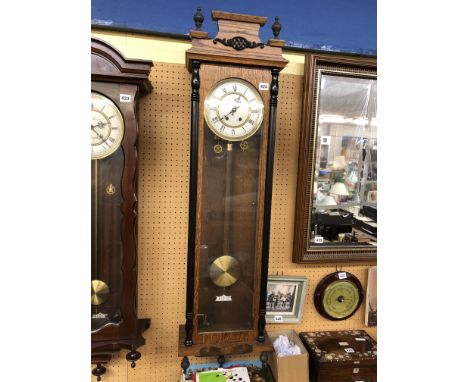 DOUBLE WEIGHT VIENNA TYPE PENDULUM WALL CLOCK
