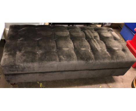 DARK MINK BUTTON BACK DRALON OBLONG POUFFEE 