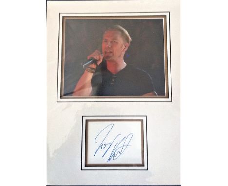 Ronan Keating signed autograph presentation. High quality professionally mounted 17x13 inch overall sized display. 3D double 