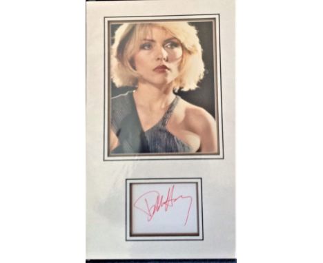 Debbie Harry signed autograph presentation. High quality professionally mounted 18 x 11 inch overall sized display. 3D double