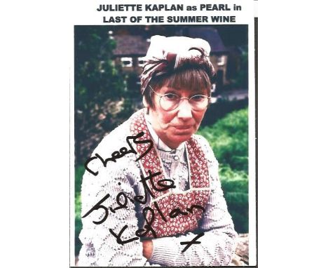 Juliette Kaplan 5x4 signed Last of the Summer wine promo card. Marlene Juliette Kaplan born 2 October 1939 in Bournemouth, Ha