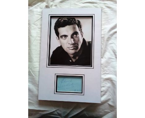 Frankie Vaughan signed autograph presentation. High quality professionally mounted 17 x 11 inch overall sized display. 3D dou