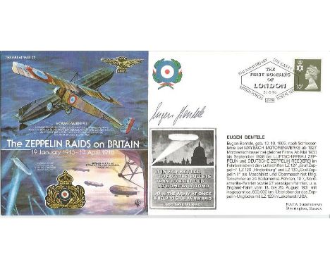 Eugen Bentele Hindenburg survivor Great War Zeppelin Ace Signed The Great War 22 Limited Edition Cover. Eugen Bentele was one