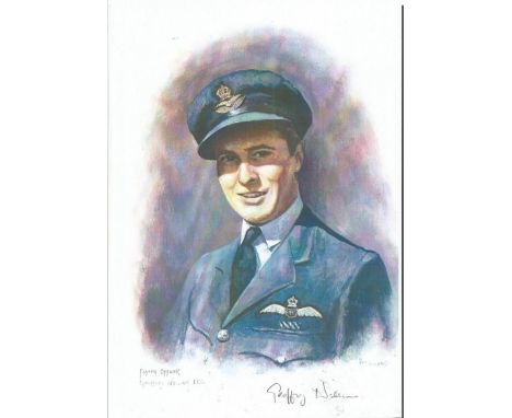 Fl/Off Geoffrey Wellum DFC WW2 RAF Battle of Britain Pilot signed colour print 12 x 8 inch signed in Pencil. Image of him in 