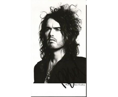Russell Brand 7x4 signed b/w photo. Russell Edward Brand born 4 June 1975 is an English comedian, actor, radio host, author, 