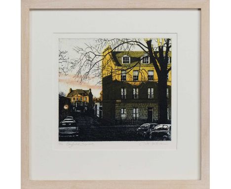 * CAT OUTRAM, GAYFIELD SQUARE limited edition coloured etching on paper, signed, titled, numbered 6/50 and dated 2014mounted,