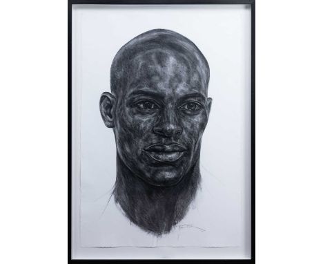 * GRAHAM FLACK, UNTITLED  charcoal on paper, signed and dated 2005 mounted, framed and under glass    image size 110cm x 76cm