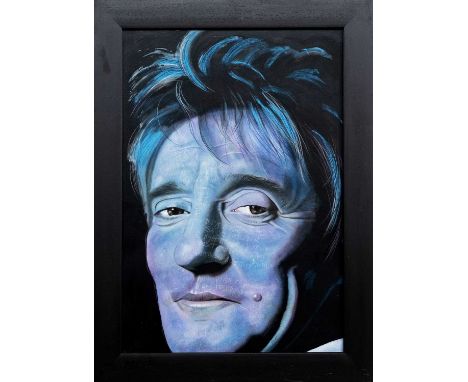 * BOB HARPER, OH, IT'S A HEARTACHE (ROD STEWART) mixed media on paper, signed and titledframed and under glassimage size 75cm