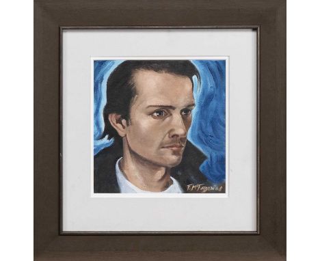 * FRANK MCFADDEN (SCOTTISH b. 1972), GREASER oil on board, signed and dated '08mounted, framed and under glassimage size 19cm