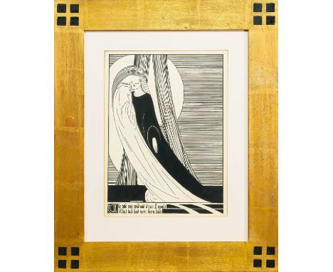 * HANNAH FRANK (SCOTTISH 1908 - 2008), THE TALE WAS WILD AND DREAR pen and ink on paper, signed and dated 1927mounted, framed