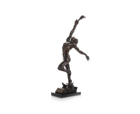 * ENZO PLAZZOTTA (ITALIAN 1921 - 1981), SPIRIT OF FREEDOM   bronze sculpture with rich brown patina,  stamped with the Plazzo