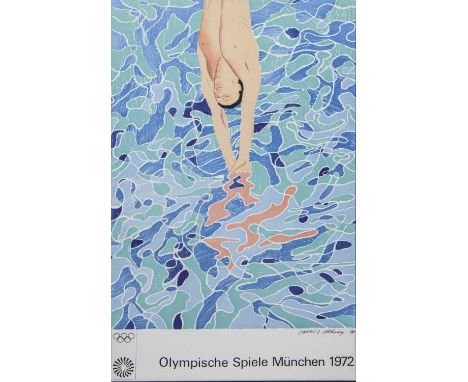 * DAVID HOCKNEY OM CH RA (BRITISH b. 1937), OLYMPISCHE SPIELE MÜNCHEN lithograph poster of 'The Diver' commissioned for the 1