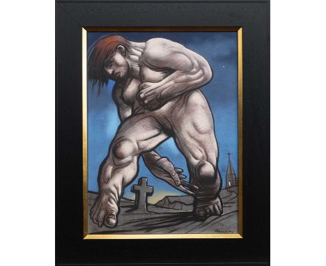 * PETER HOWSON OBE (SCOTTISH b. 1958), GORGON pastel on paper, signedframed and under glassimage size 60cm x 44cm, overall si