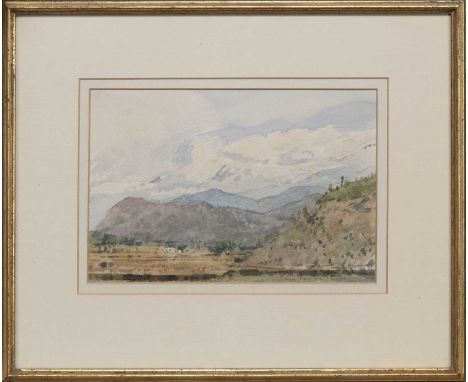 * KEN HOWARD OBE RA RBA NEAC (BRITISH 1932 - 2022) FROM POKHARA, NEPAL watercolour on paper, signed, titled and dated '79moun