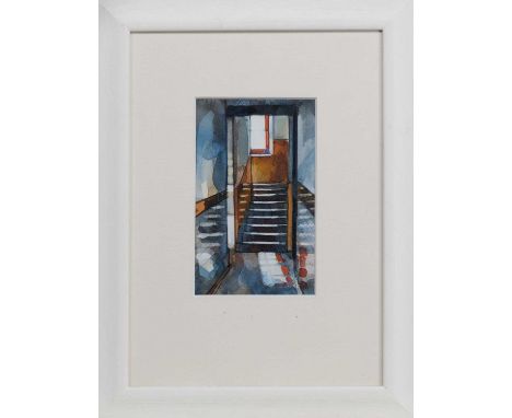 * BRYAN EVANS, REFLECTED LIGHT IN A CLOSE watercolour on paper, signedmounted, framed and under glassimage size 24cm x 15cm, 