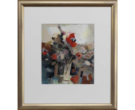 * HAZEL NAGL RSW RGI PAI (SCOTTISH b. 1953), BOUQUET mixed media on board, signed, titled versomounted, framed and under glas