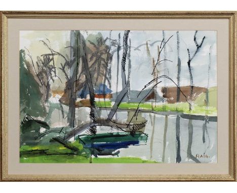 * GEORGE ALEXANDER EUGENE DOUGLAS HAIG, THE EARL HAIG OBE RSA (SCOTTISH 1918 - 2009), DRONNE NEAR LA BARIE watercolour on pap