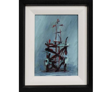 * BLAIR THOMSON, AT THE FIRTH OF FORTH  oil on board, signed and titled versoframedimage size 19cm x 14cm, overall size 28cm 