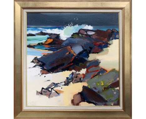 * PAM CARTER DA PAI (SCOTTISH 1952 - 2022), ROCKS oil on canvas, signed, titled label versoframed and under glassimage size 6