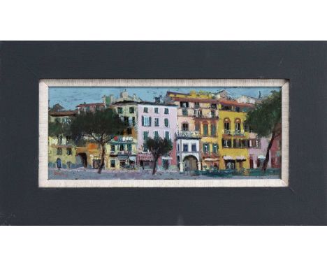 * WILLIAM BIRNIE RSW RGI (SCOTTISH 1929 - 2006), LA CASA ROSA, LERICA oil on board, signed, titled label versoframed and unde