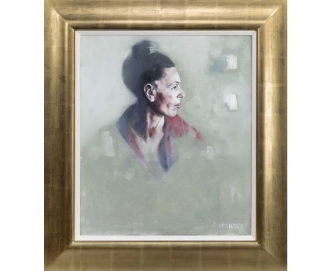 * PAUL KENNEDY, DAYDREAMER  oil on linen, signed framed  image size 62cm x 52cm, overall size 83cm x 73cm  Note: Born in Glas