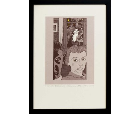 * ALASDAIR GRAY (SCOTTISH 1934 - 2019), THE WHITE DOG limited edition silkscreen print on paper, signed, titled, dated 2005 a