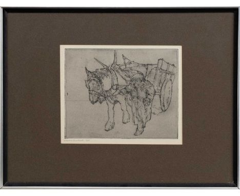 * ANDA PATERSON RSW RGI PAI (SCOTTISH 1935 - 2022), GLASGOW DUST CART limited edition etching on paper, titled and numbered 1