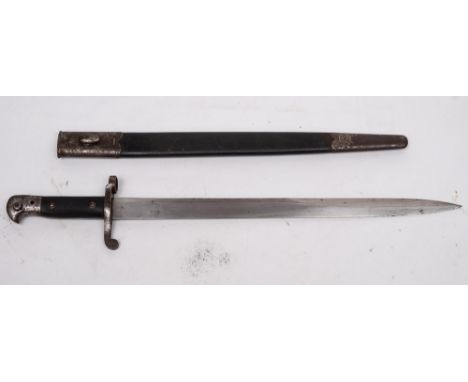 An 1887 pattern Mk III Martini Henry bayonet by Wilkinson Sword Co:, the straight edge blade stamped as per title and with 'W