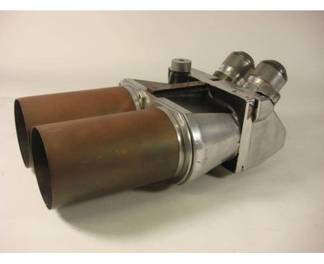 A pair of World war II German 10 x 80 field binoculars by Ernst Leitz, Wetzlar:,  stamped  'DF 10x80 ' with alphabet code 'be