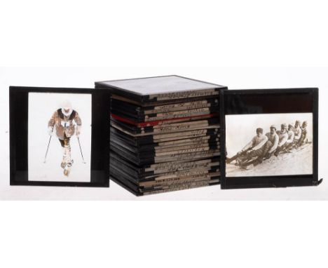 A group of early 20th century 3 inch diapositive magic lantern slides of  travel interest:, including Peking, Hong Kong and S
