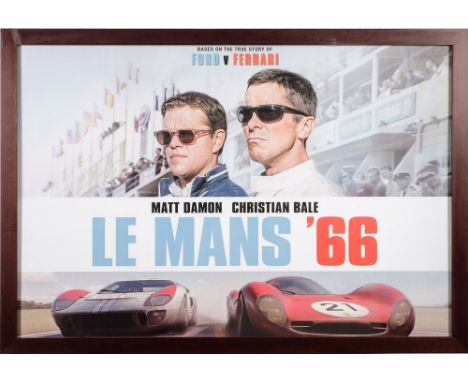 A framed single sheet poster for 'Le Mans '66' (Ford v Ferrari) (2019):, 67 x 100cm.