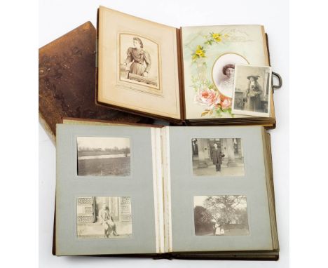 Three late 19th/early 20th century Carte de Visite albums: one with family portrait cards, another with photographs of a gent