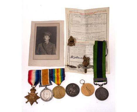 A WWI trio to '1665 Pte C E C Askew 1-Lond R': together with a WWI Victory Medal to Major J Hargreaves, a GRV India Service M