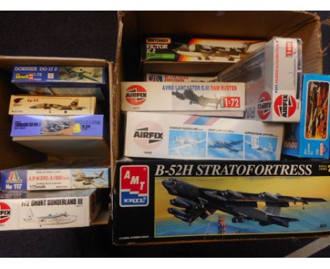 A.M,.T.,   Revell and Airfix  and others a collection of 1/72nd plastic aircraft construction kits,: includes;-  fighter airc