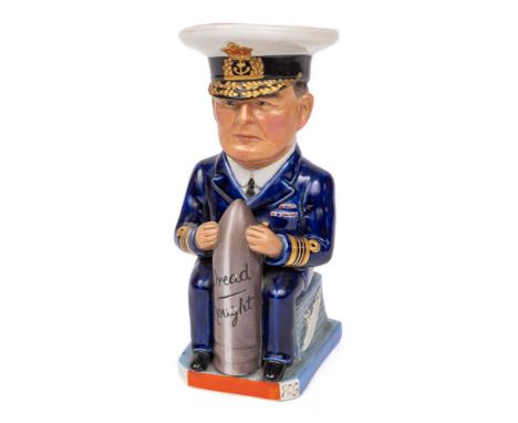 A Wilkinson pottery World War I Admiral Beatty Toby jug: modelled after the original by Francis Carruthers Gould in seated po